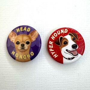 Vintage Pin Buttons - 2009. Set of 2. Excellent Condition.